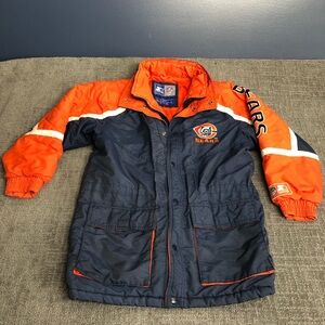 Vintage STARTER Chicago Bears Kids Navy and Orange Puffer Jacket